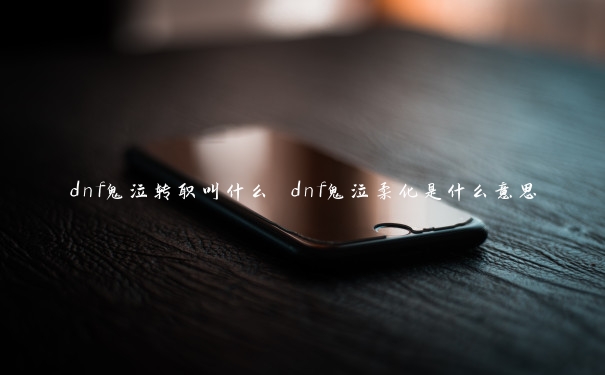 dnf鬼泣转职叫什么 dnf鬼泣柔化是什么意思