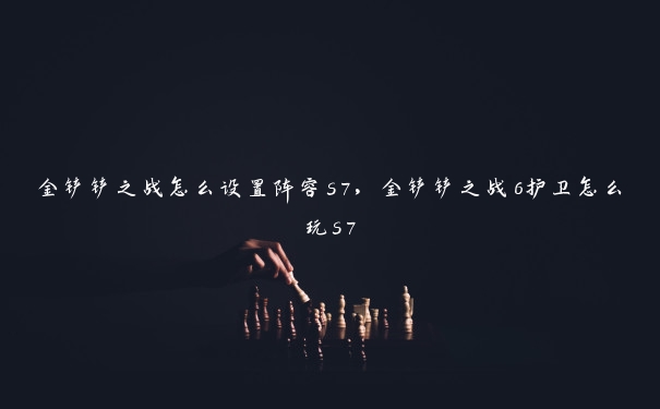 金铲铲之战怎么设置阵容s7，金铲铲之战6护卫怎么玩s7